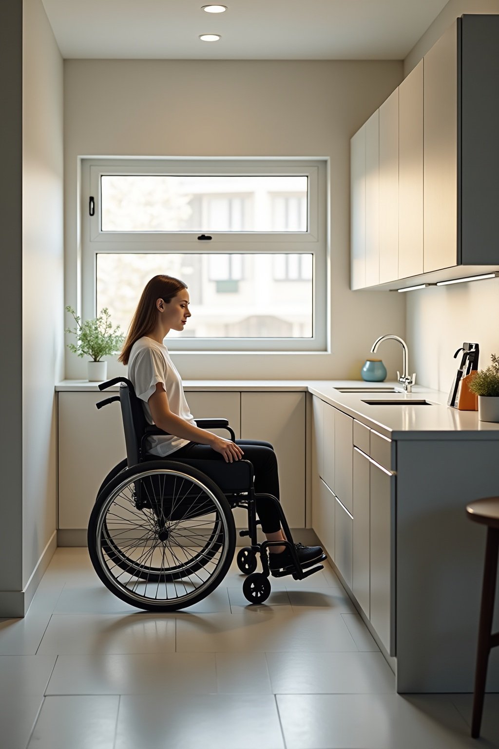 Arbeitsflächen und Schränke barrierefreie Küche