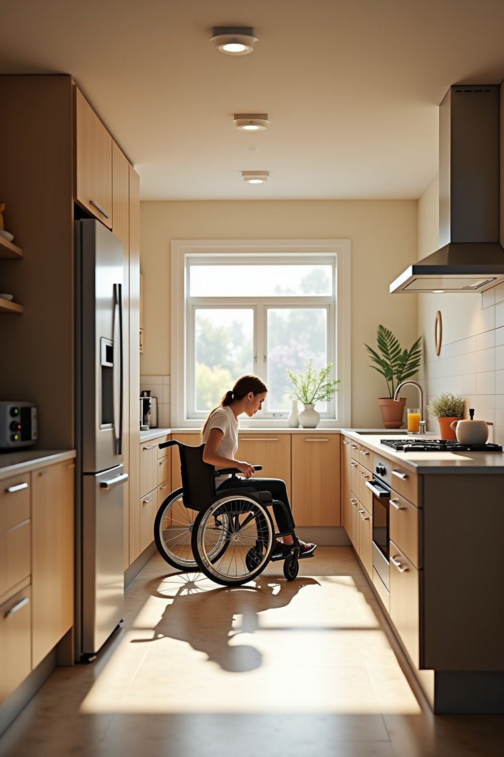 Bodenbelag und Beleuchtung barrierefreie Küche