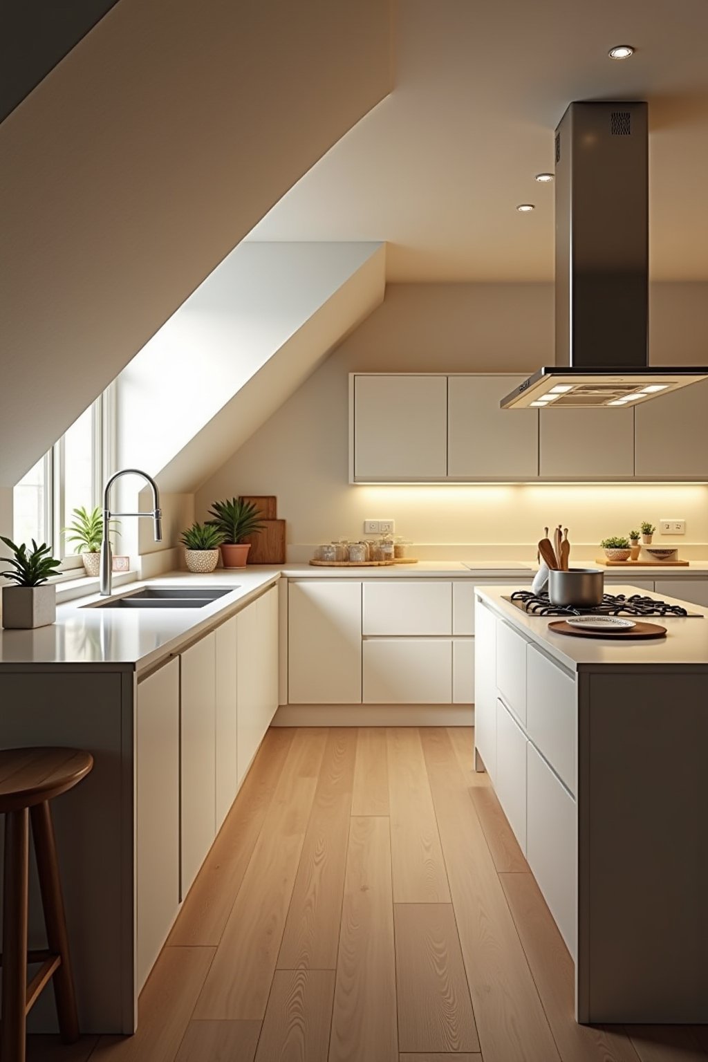 beleuchtung dachschraege kueche outline 1