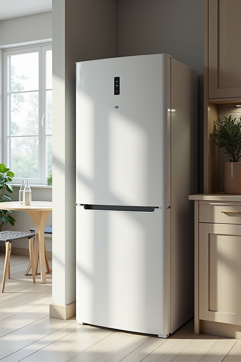 freistehender kuehlschrank in kueche integrieren outline 1