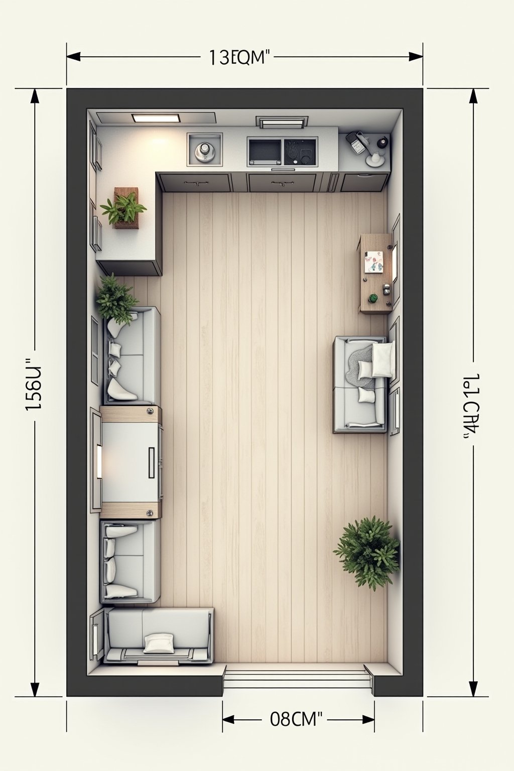 Kitchenette Layout Maße planen