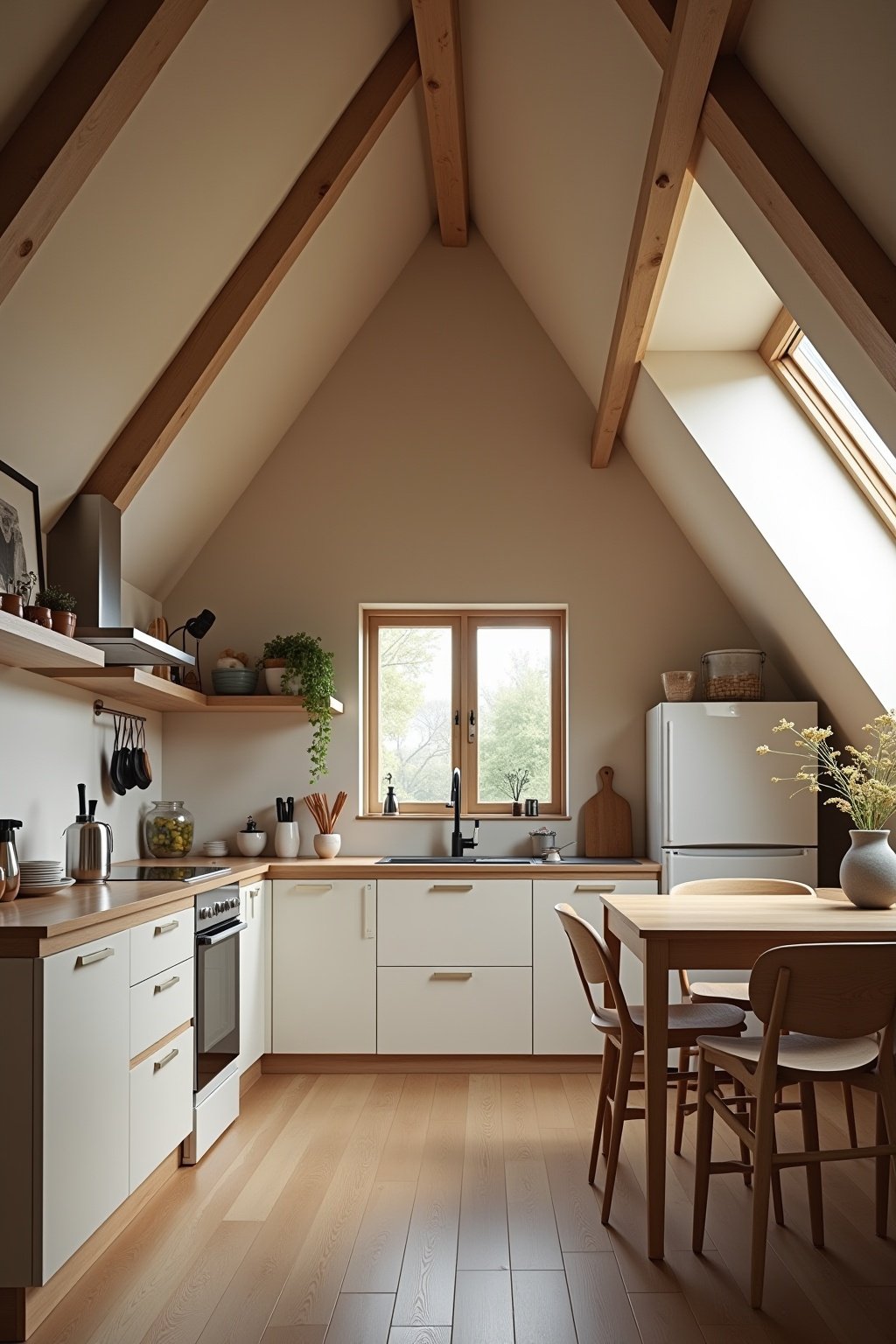 Küchenstile für die kleine Küche mit Dachschräge