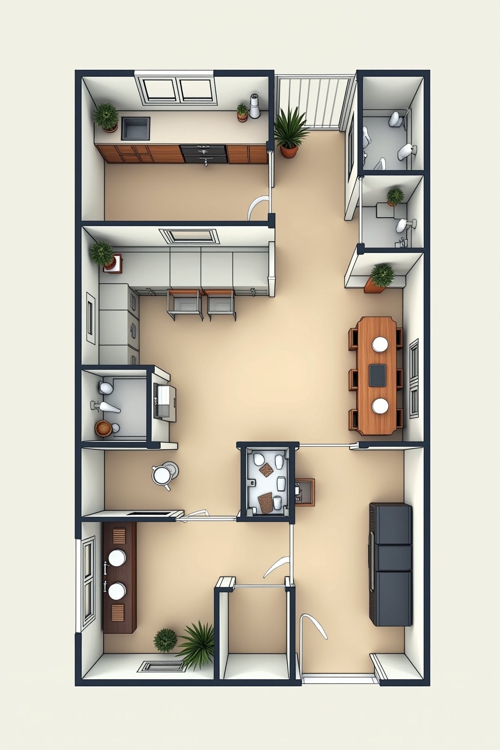 kleine kueche planen outline 3