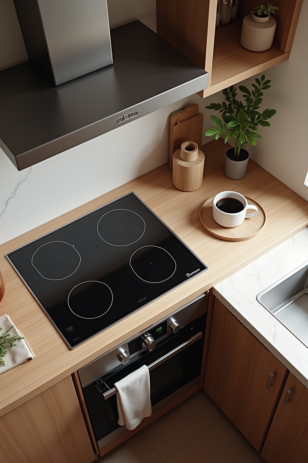 kochfeld in ecke outline 4