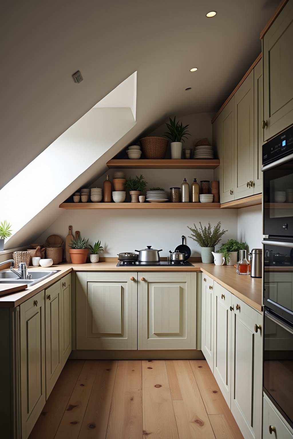 Organisation Küche Dachschräge Stauraum