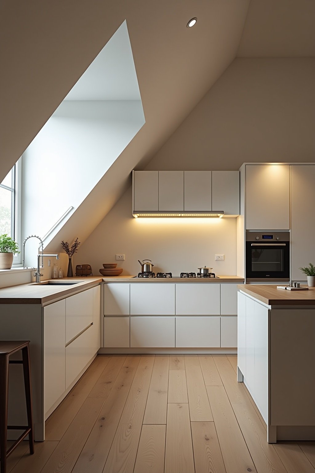 kueche fuer dachschraege outline 3