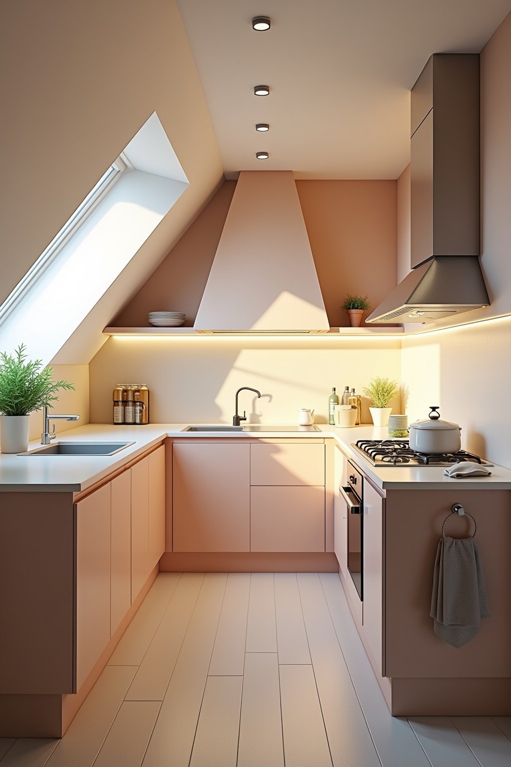 kueche fuer dachschraege outline 5