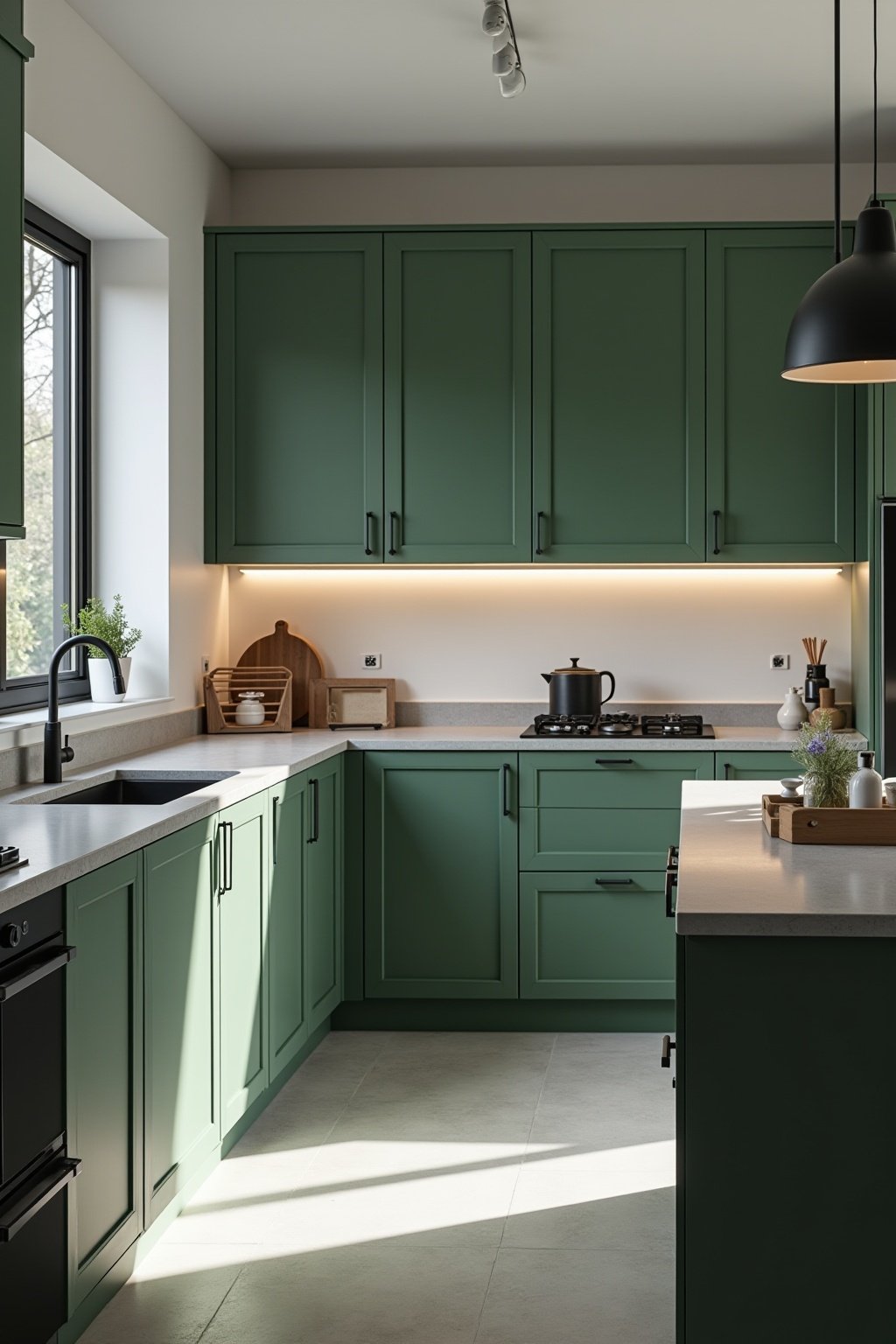 kueche gruen grau outline 4