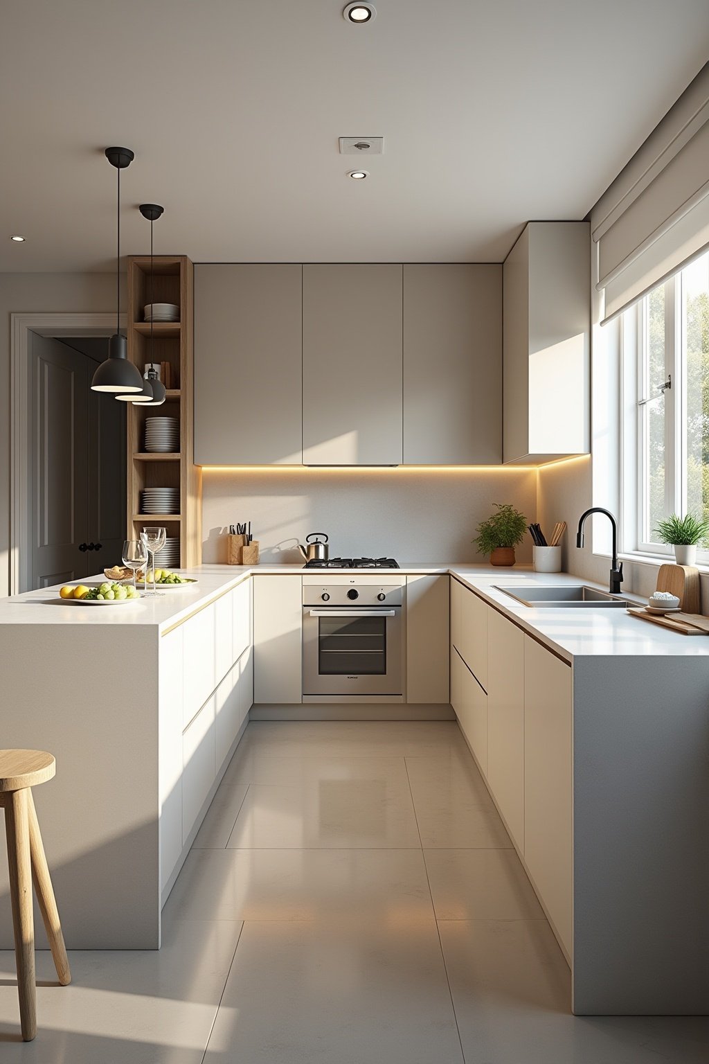 Stauraum L-Form Küchengrundriss