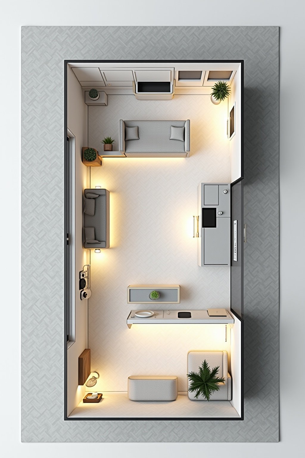 kueche u form grundriss outline 1