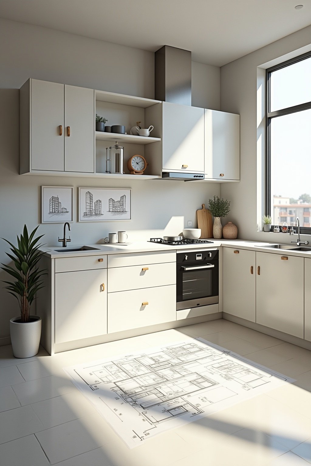 kueche u form grundriss outline 4