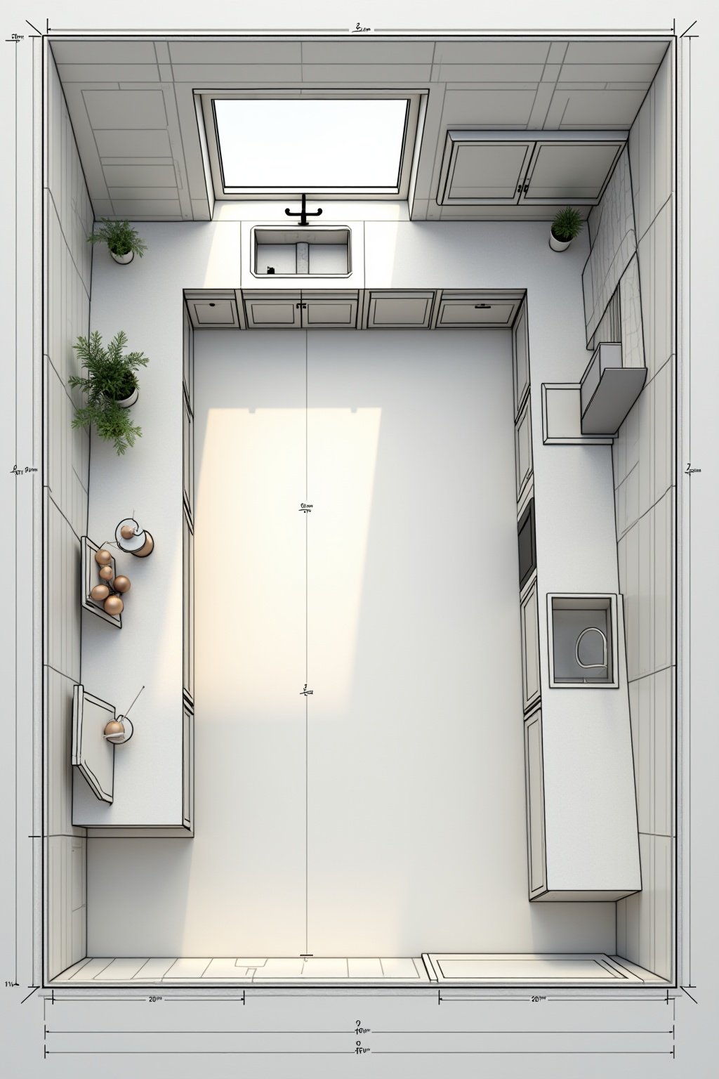 Mindestmaße schmale Küche U-Form