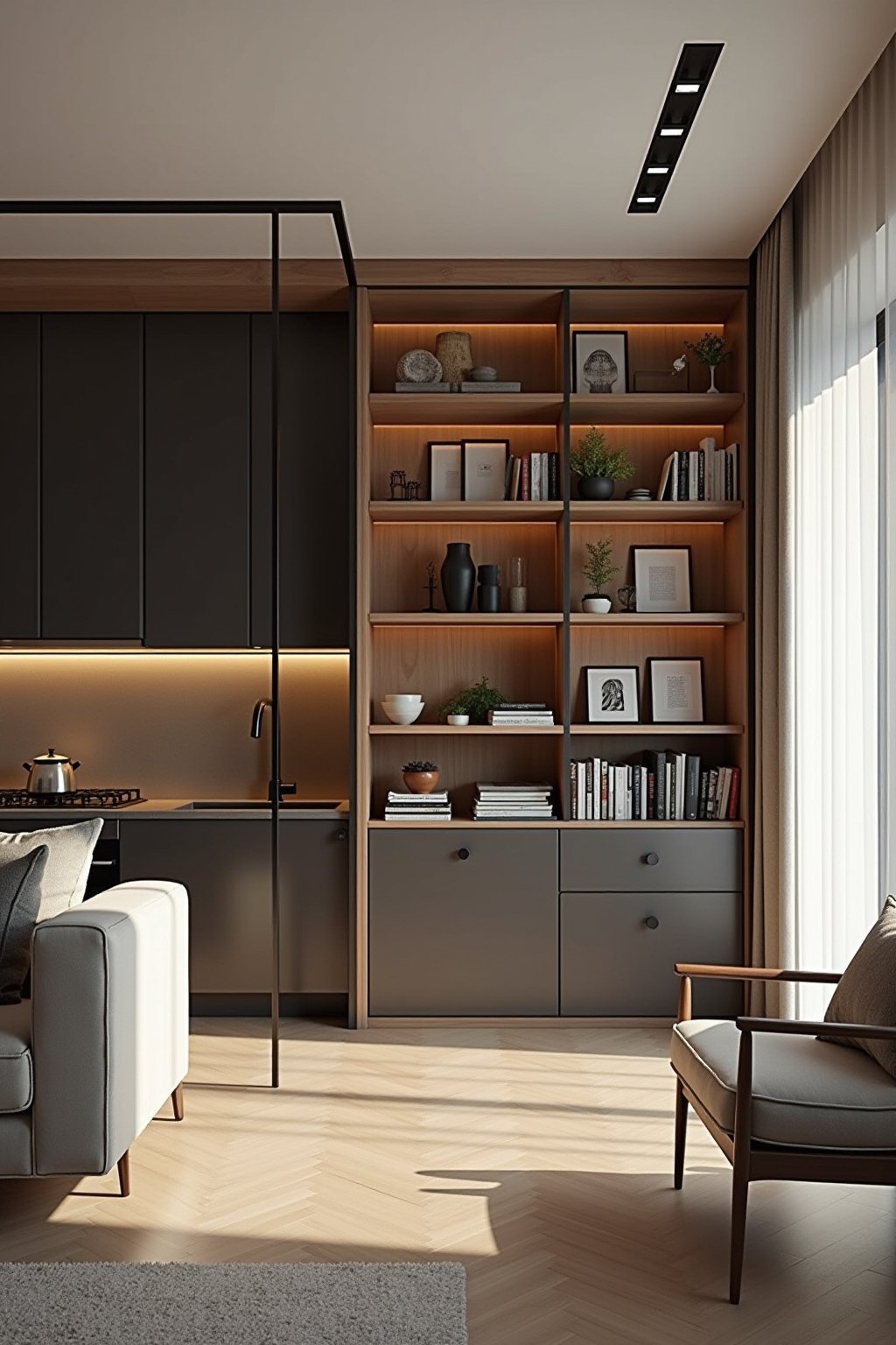 kueche und wohnzimmer optisch trennen outline 3