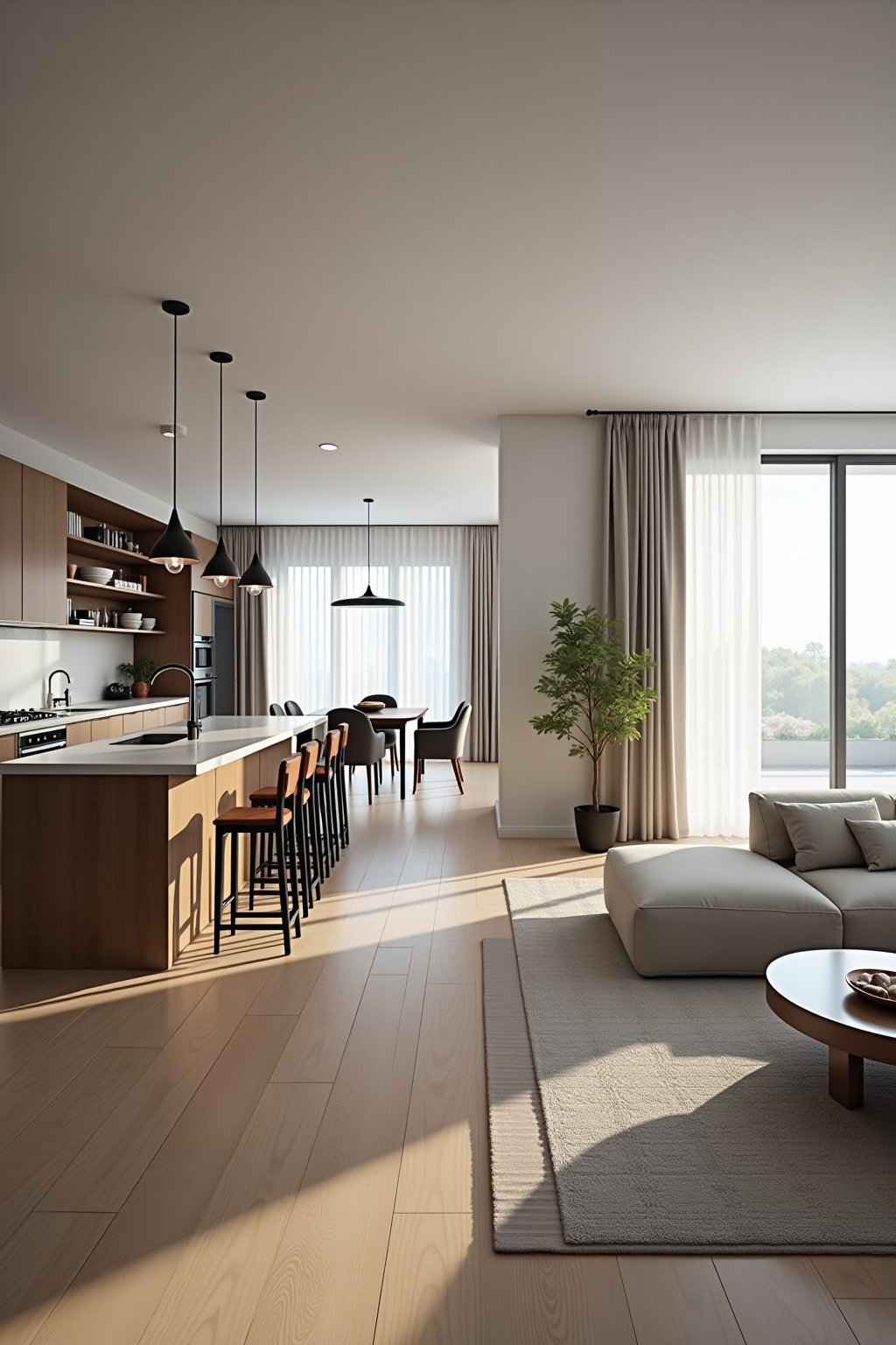 kueche und wohnzimmer optisch trennen outline 6