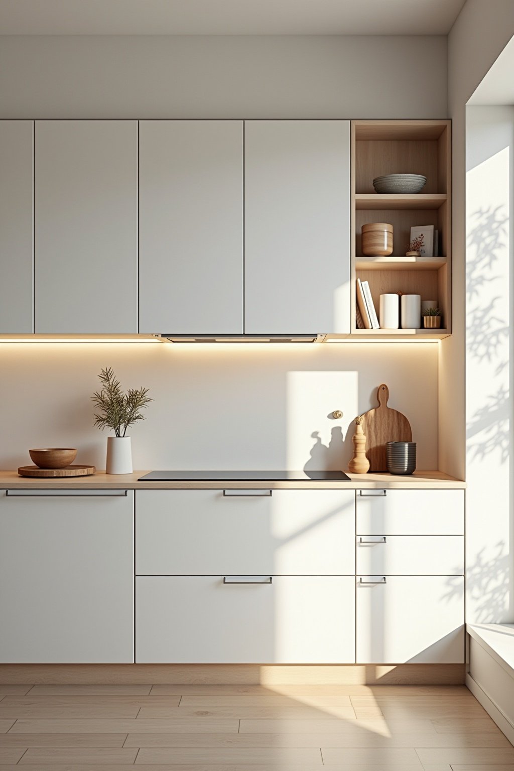 kueche weiss mit holz kombiniert outline 1