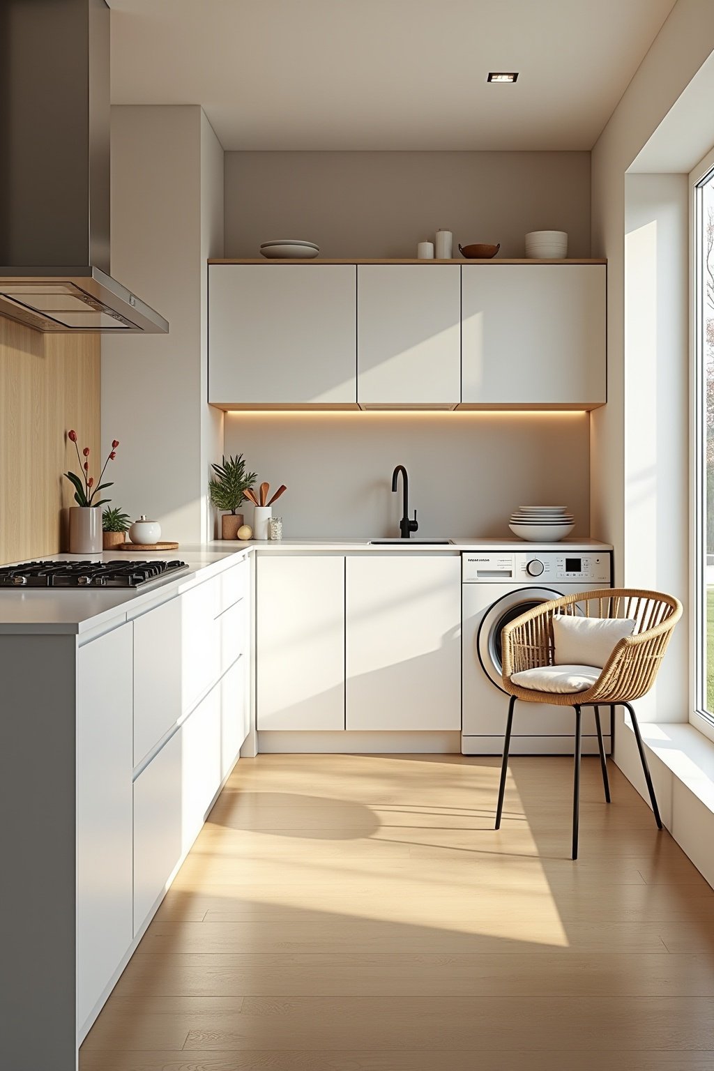 kueche weiss mit holz kombiniert outline 2