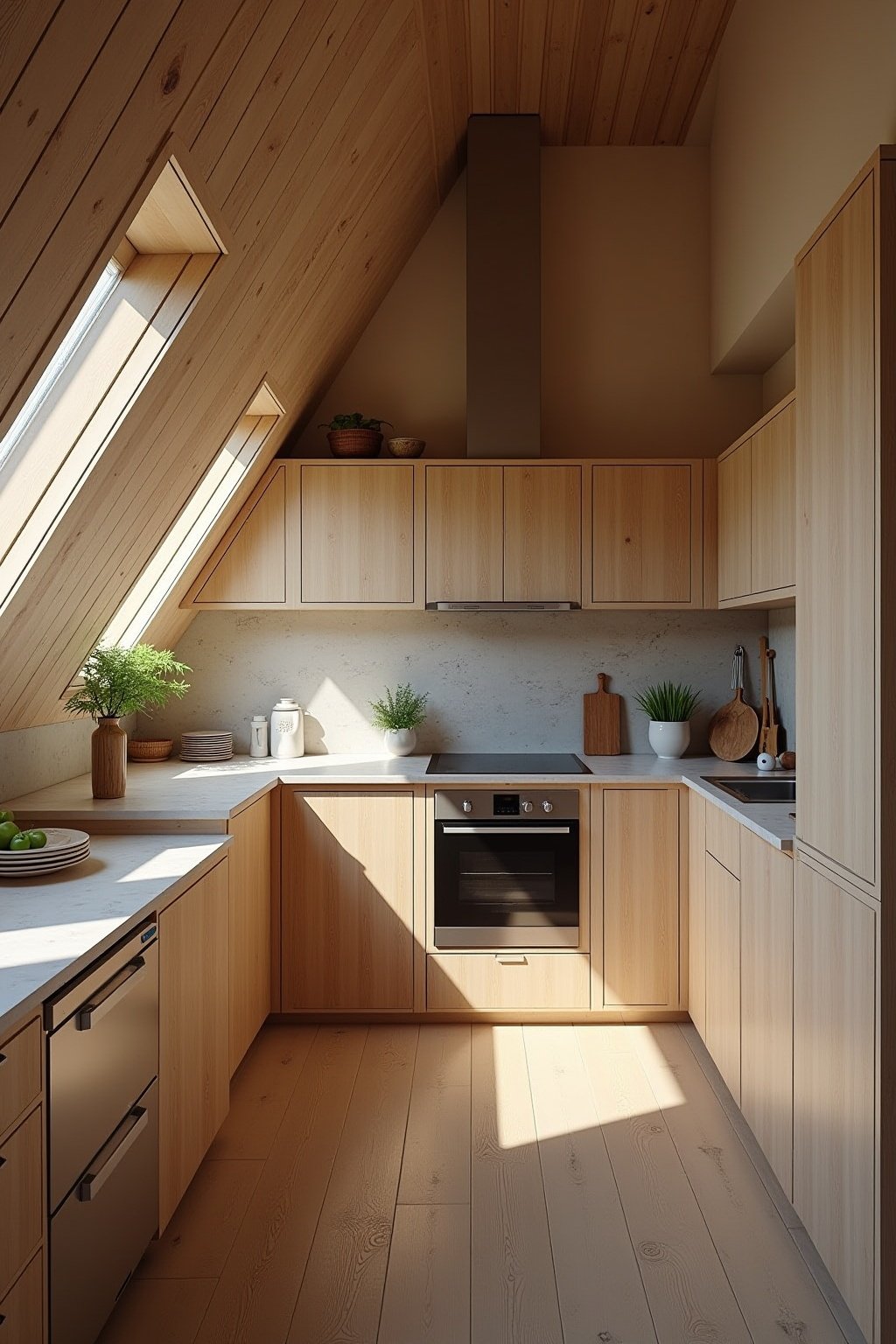 Maßmöbel für Küchenideen Dachschräge