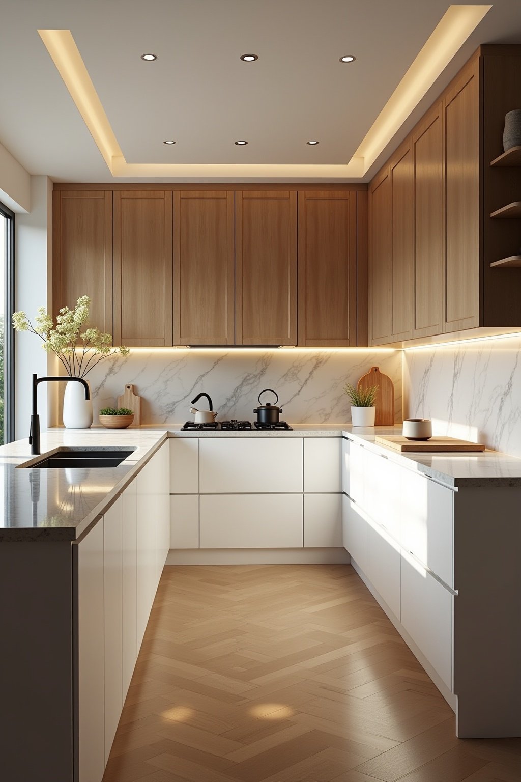 G-Form Küche Materialien und Farben