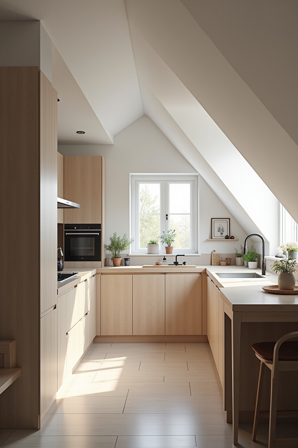 Küchenlayouts für Dachschrägen im Vergleich