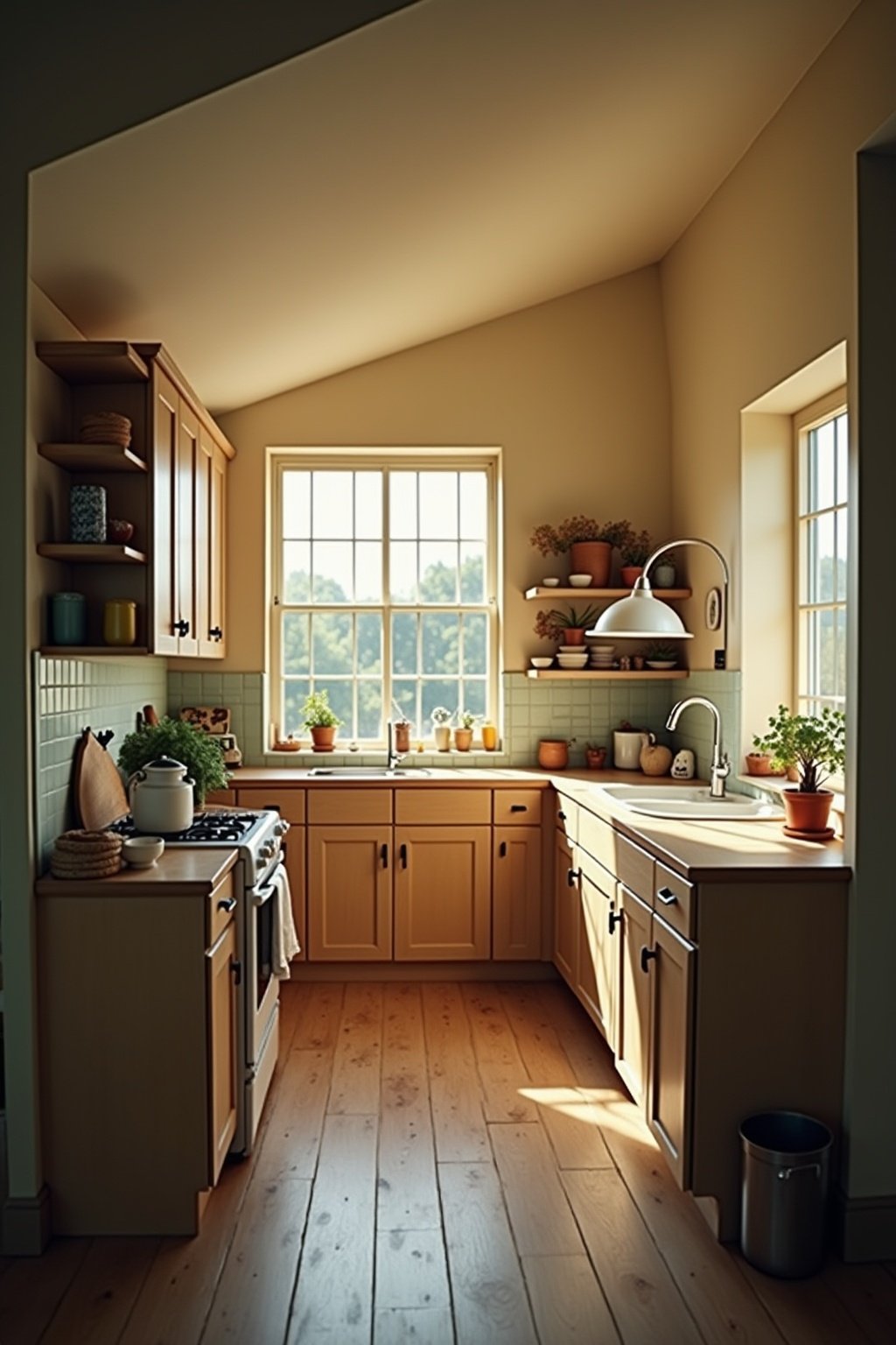 Beleuchtungskonzept Küche Dachschräge