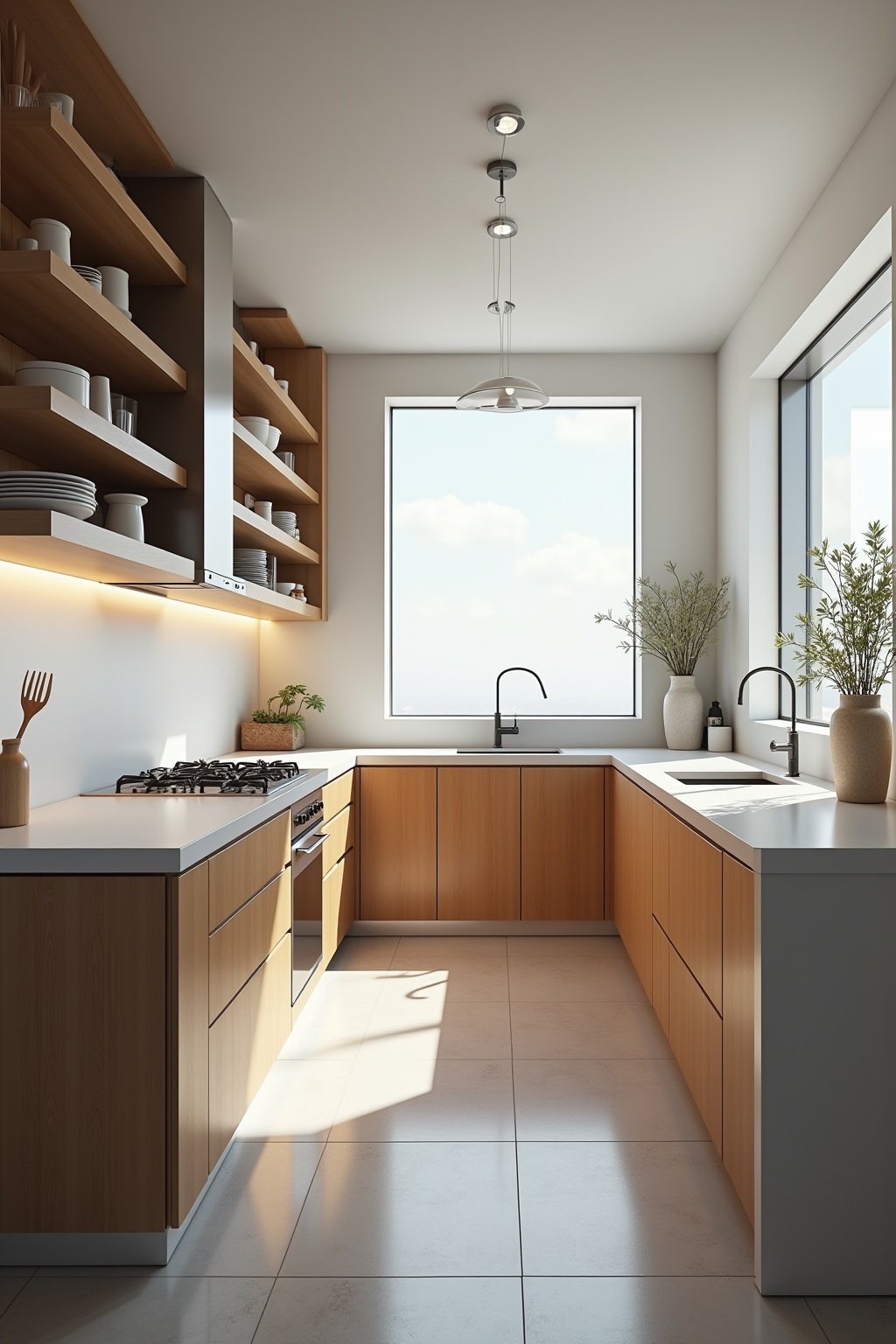 Materialien und Arbeitsflächen für die L-Küche