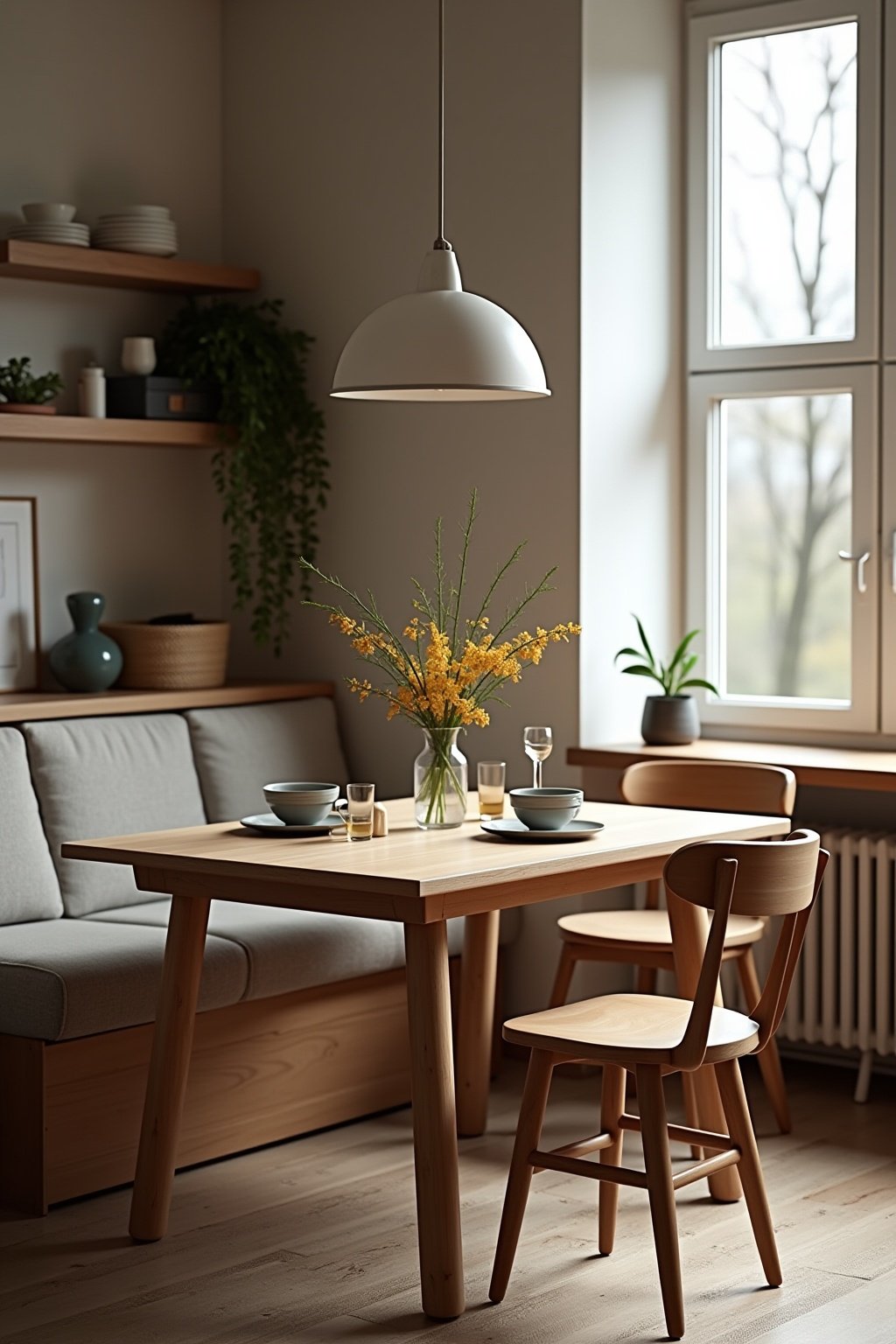 platzbedarf esstisch mit bank outline 1