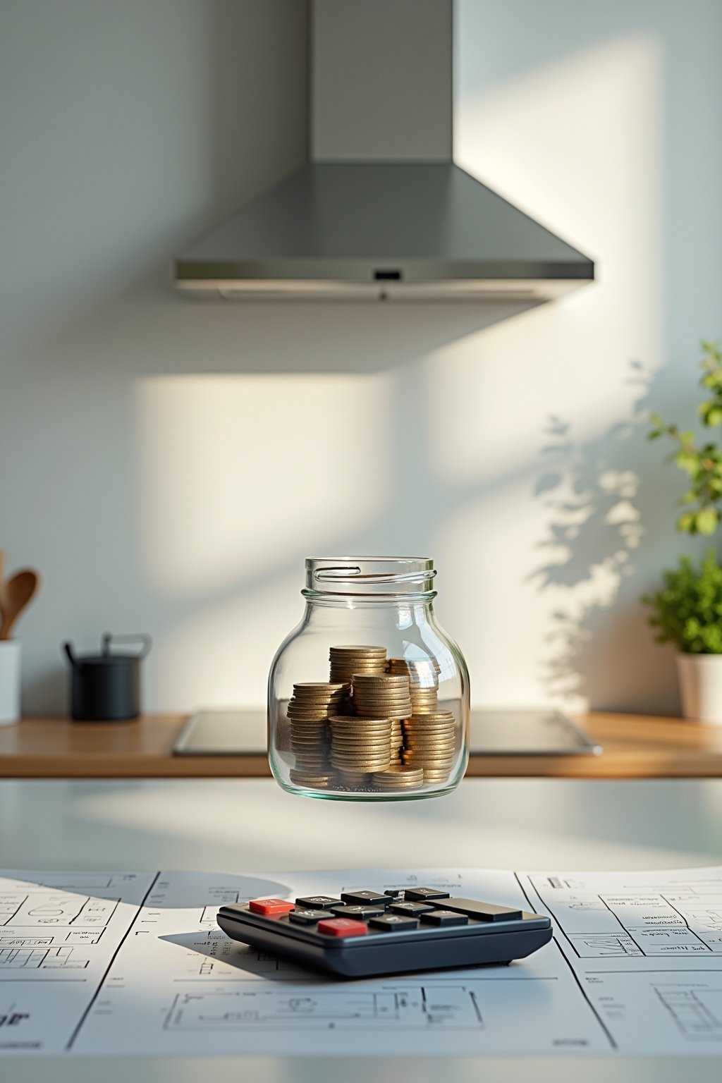 schwebende kueche planen outline 7