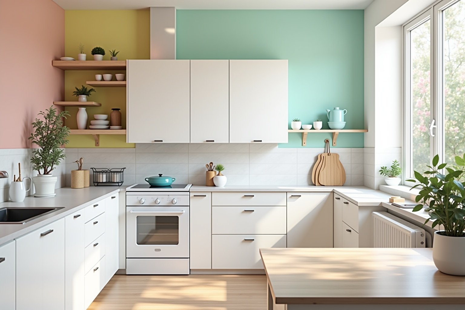 8 Ideen zur Wandgestaltung weißer Küche: Welche Wandfarbe passt?